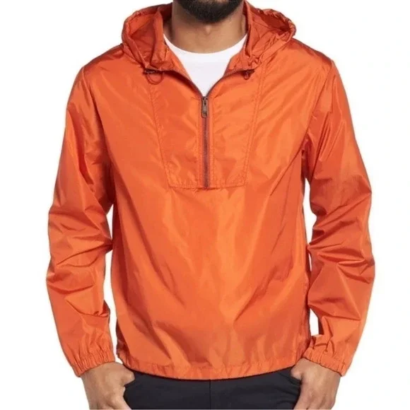 VINCE Orange Hooded Windbreaker Jacket SZ S - Picture 1 of 7